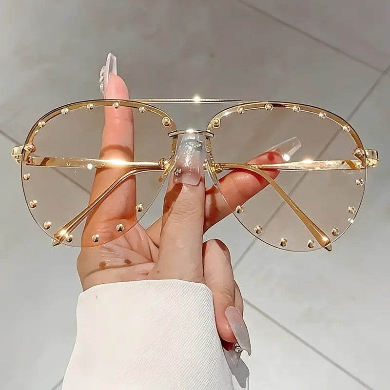 Classy Studded Aviator Sunglasses