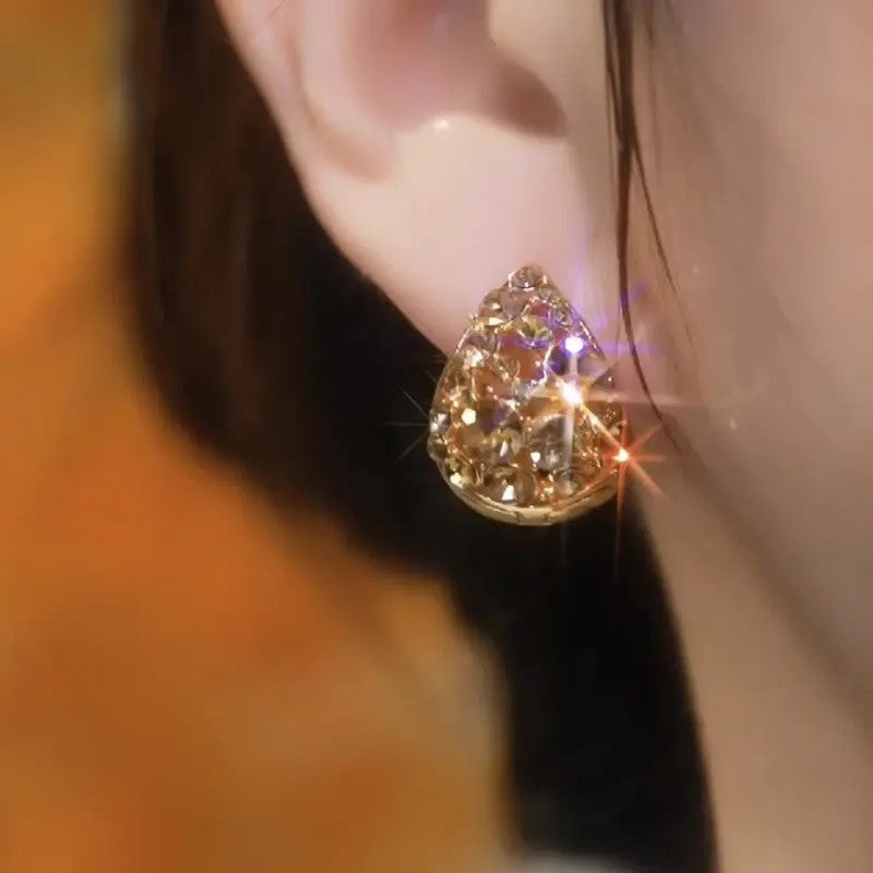 14k Classy Champagne Teardrop Earrings
