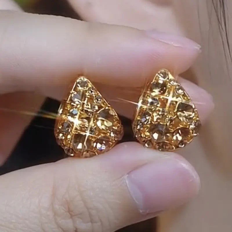 14k Classy Champagne Teardrop Earrings