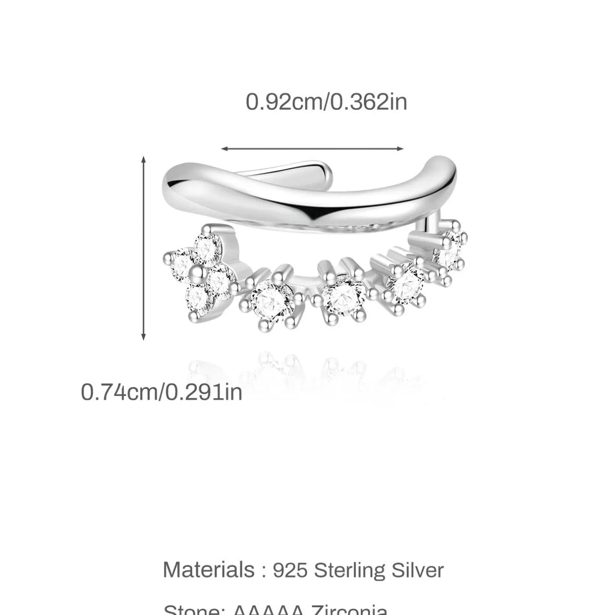 S925 Dainty Floral Ear Cuff