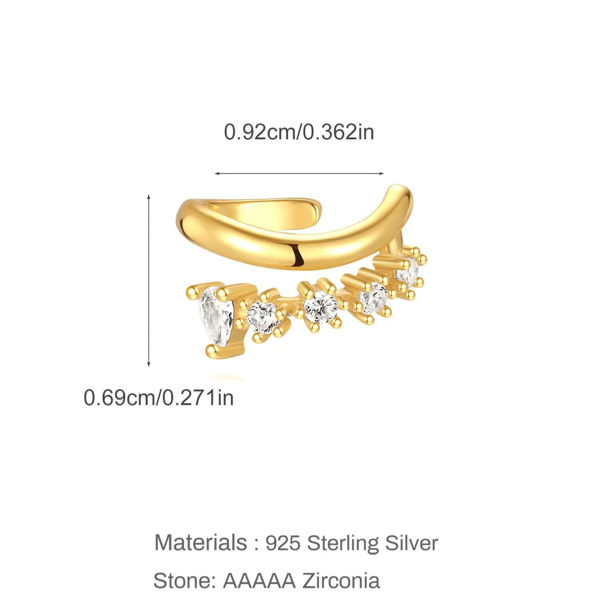 S925 Dainty Floral Ear Cuff