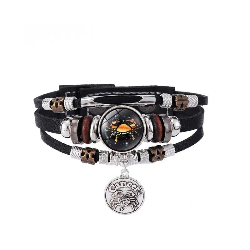 Boho Leo Zodiac Leather Bracelet