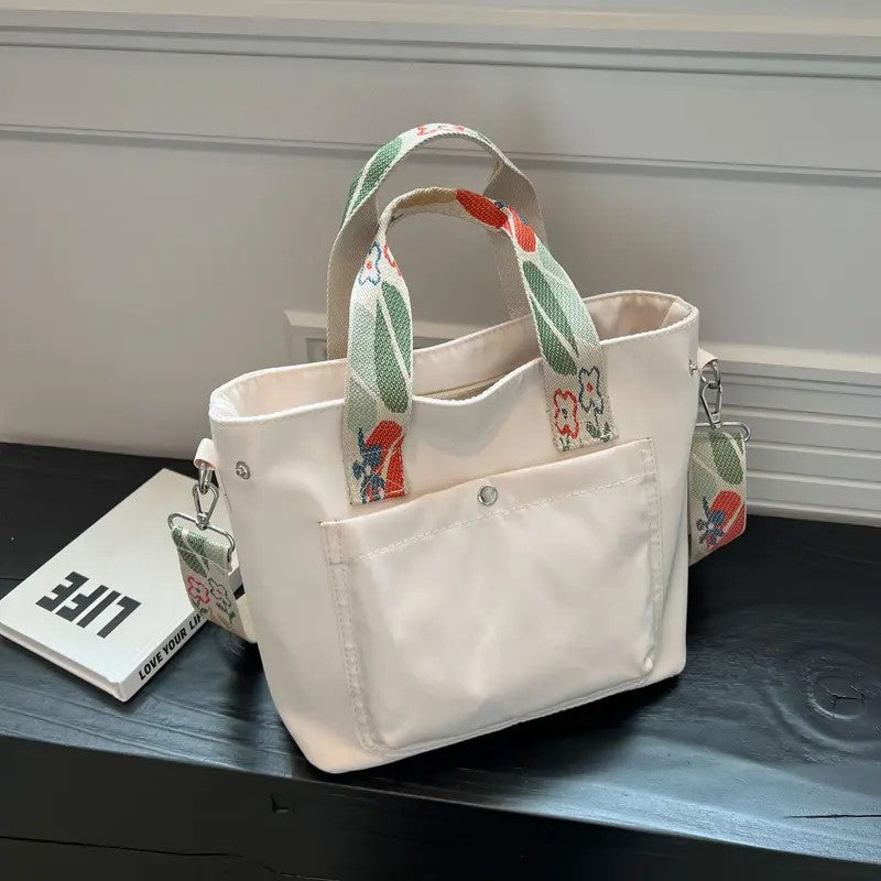 Casual Floral Nylon Tote Bag