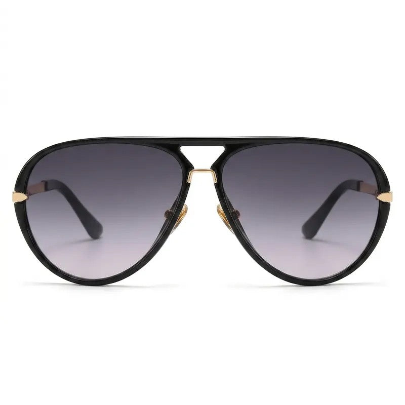 Classy Tortoiseshell Gradient Aviator Sunglasses