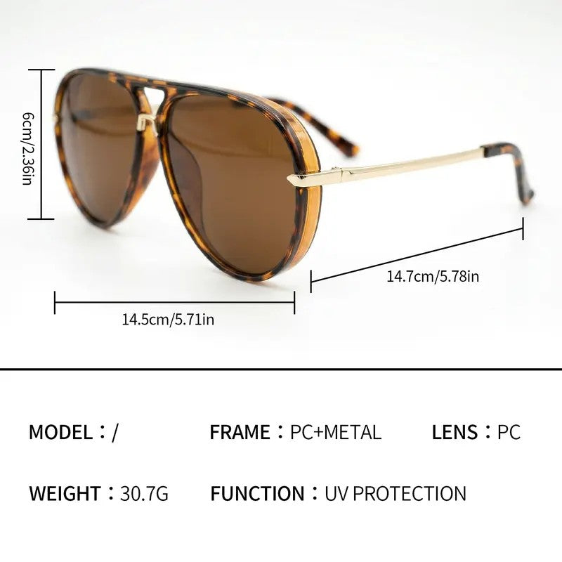 Classy Tortoiseshell Gradient Aviator Sunglasses