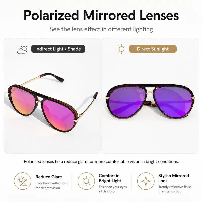 Classy Tortoiseshell Gradient Aviator Sunglasses
