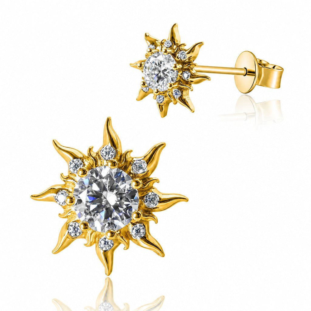 Classy Sunburst Stud Earrings