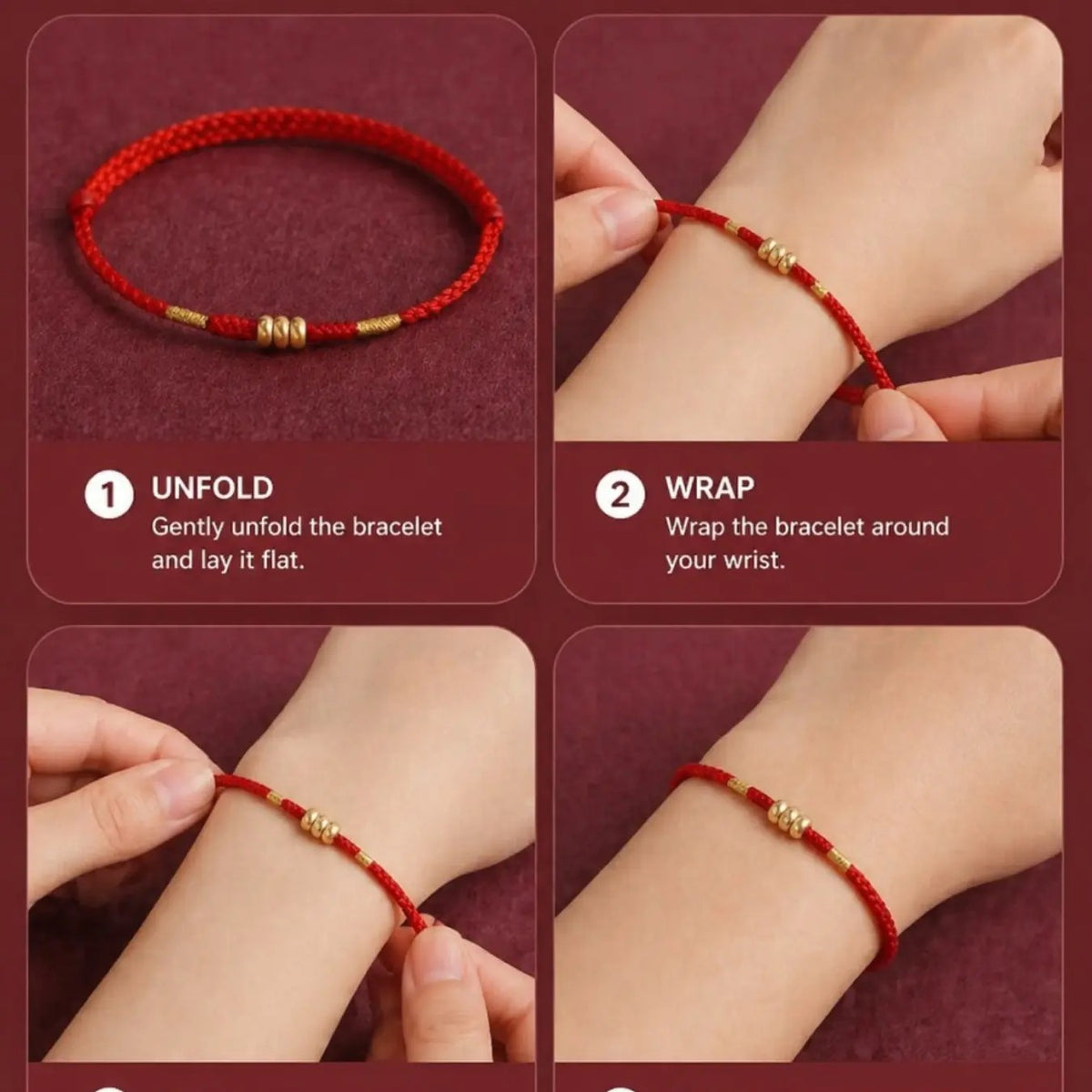 Dainty Red Woven Bead Bracelet