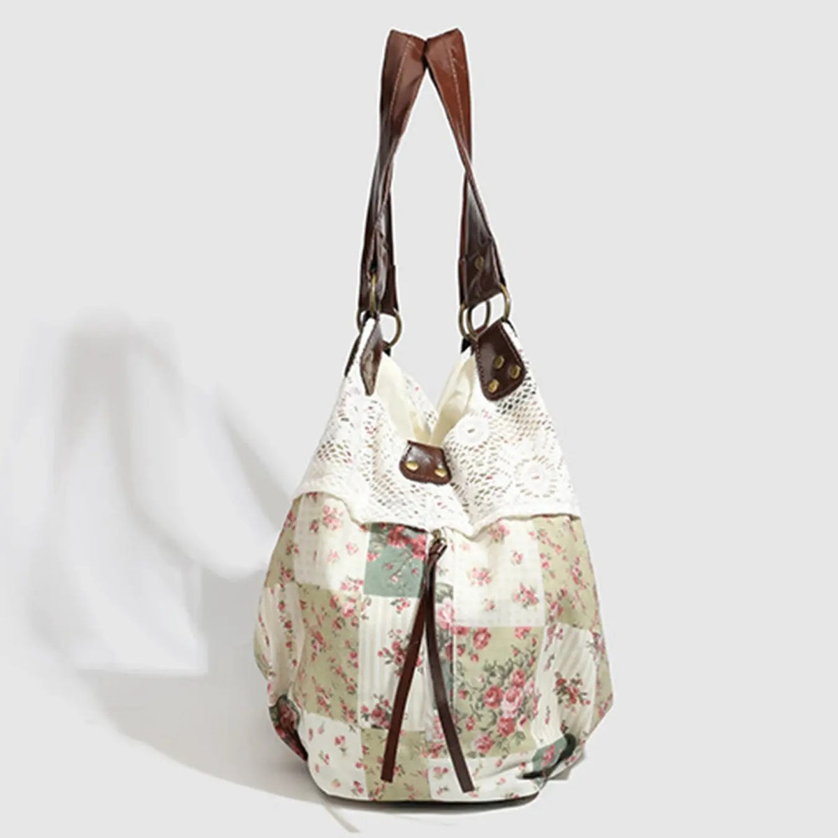 Romantic Floral Patchwork Tote Bag