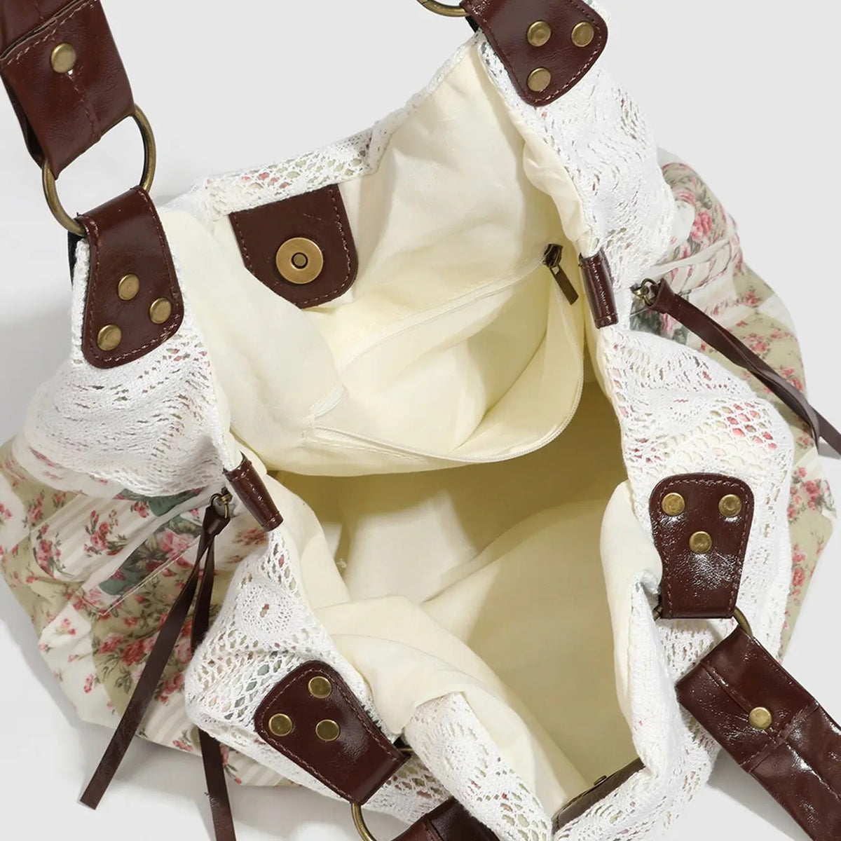 Romantic Floral Patchwork Tote Bag