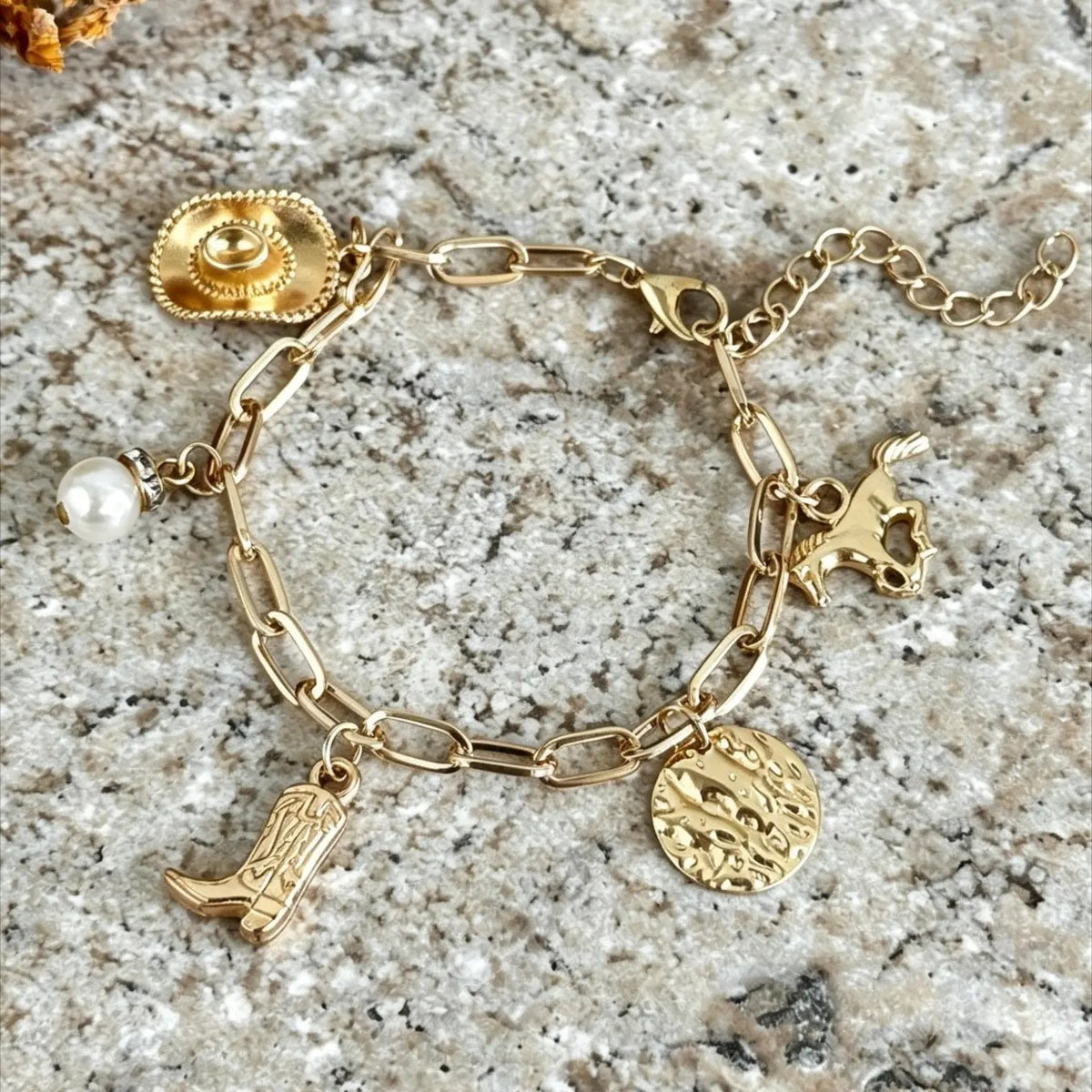 Boho Western Cowboy Charm Bracelet