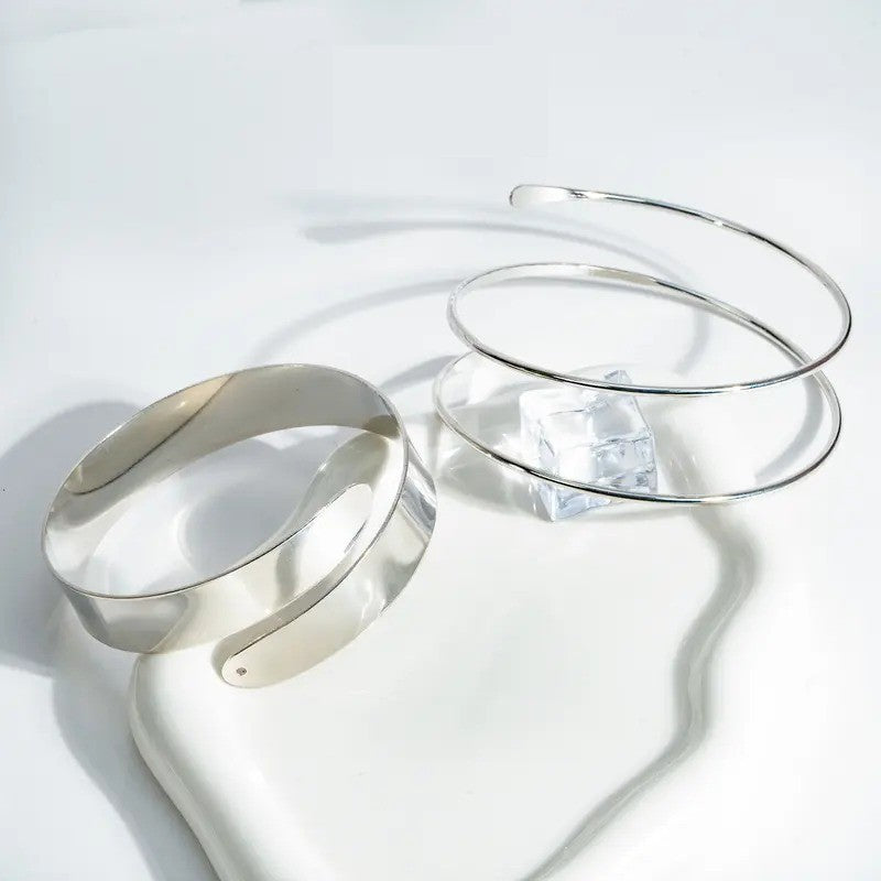 Classy Geometric Spiral Open Cuff Bracelet