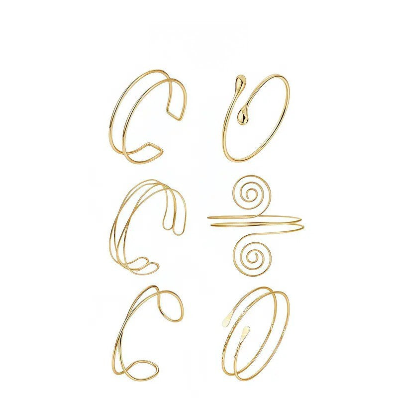 Classy Geometric Spiral Open Cuff Bracelet