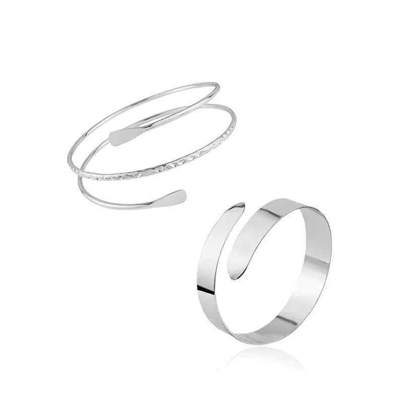Classy Geometric Spiral Open Cuff Bracelet