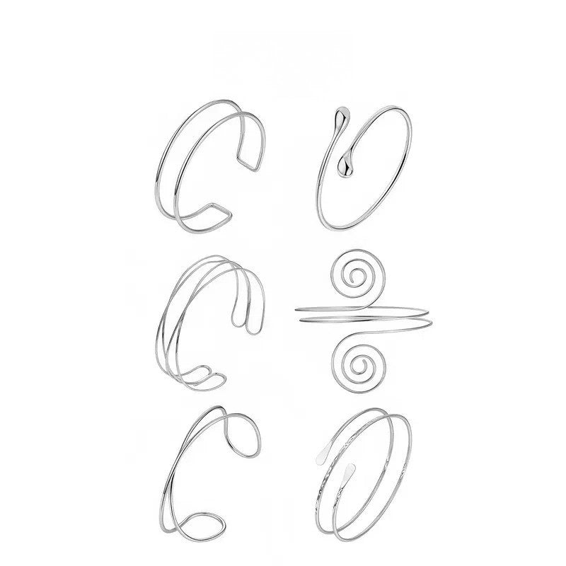 Classy Geometric Spiral Open Cuff Bracelet