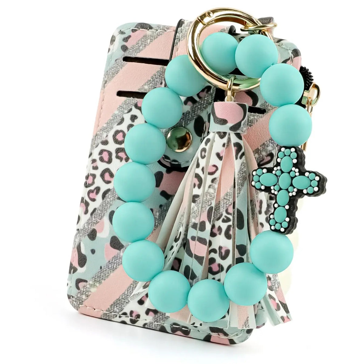 Boho Leopard Print Beaded Card Holder
