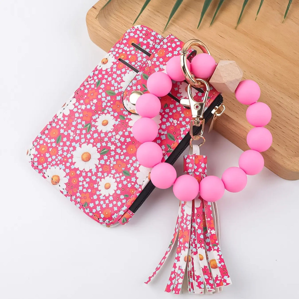 Boho Leopard Print Beaded Card Holder