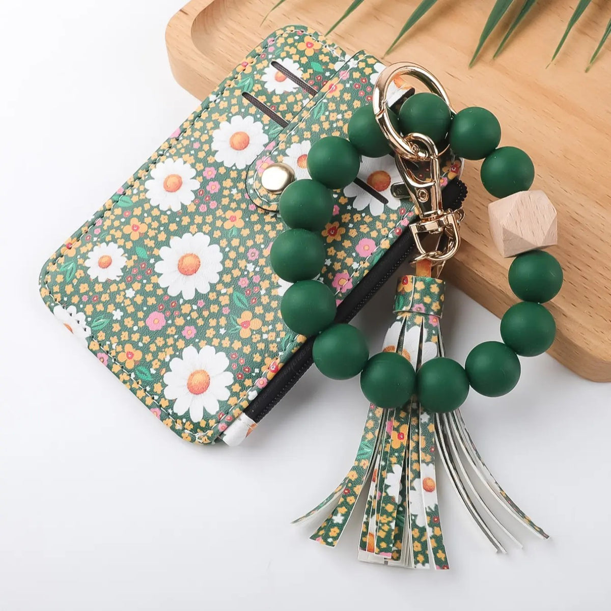 Boho Leopard Print Beaded Card Holder