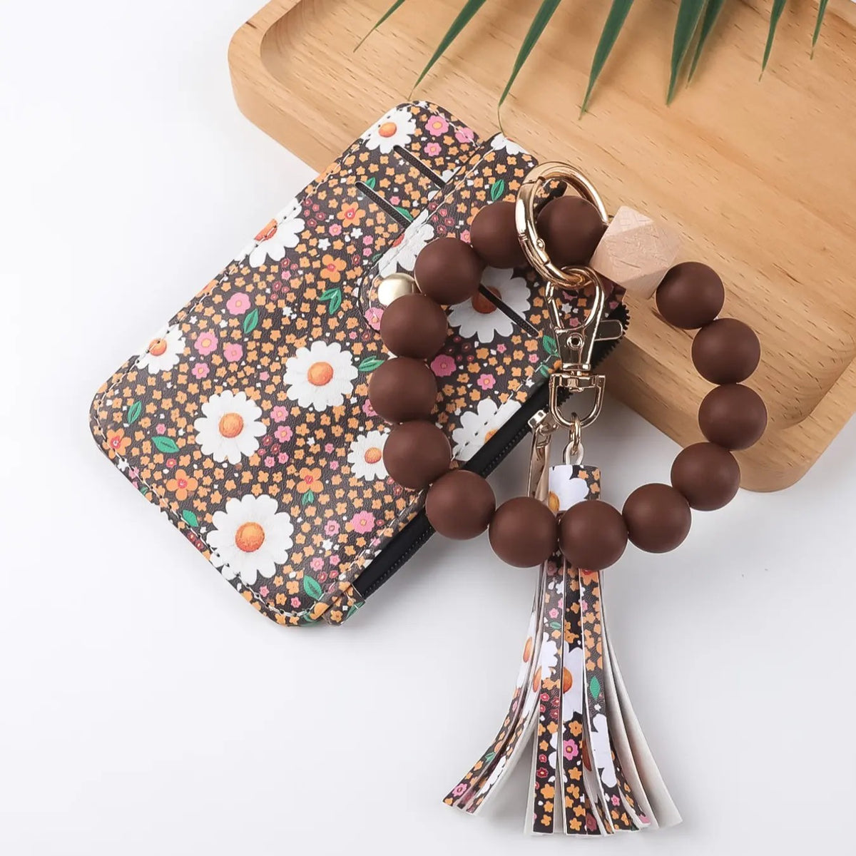 Boho Leopard Print Beaded Card Holder