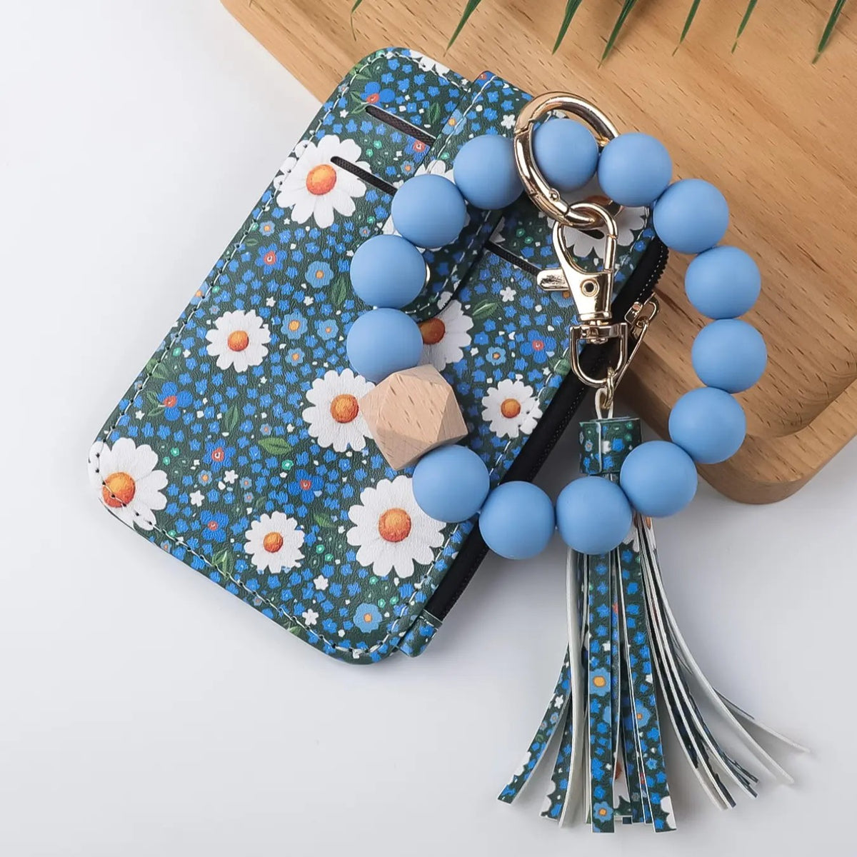 Boho Leopard Print Beaded Card Holder