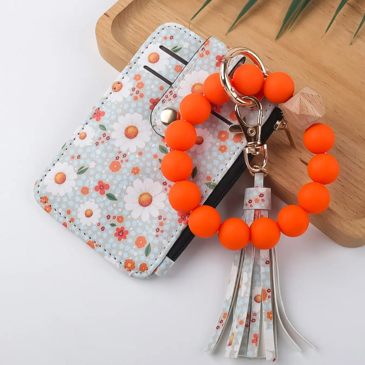 Boho Leopard Print Beaded Card Holder