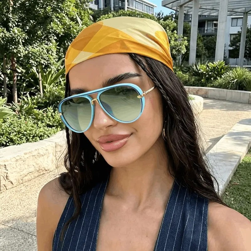 2pc Classy Retro Aviator Sunglasses Set