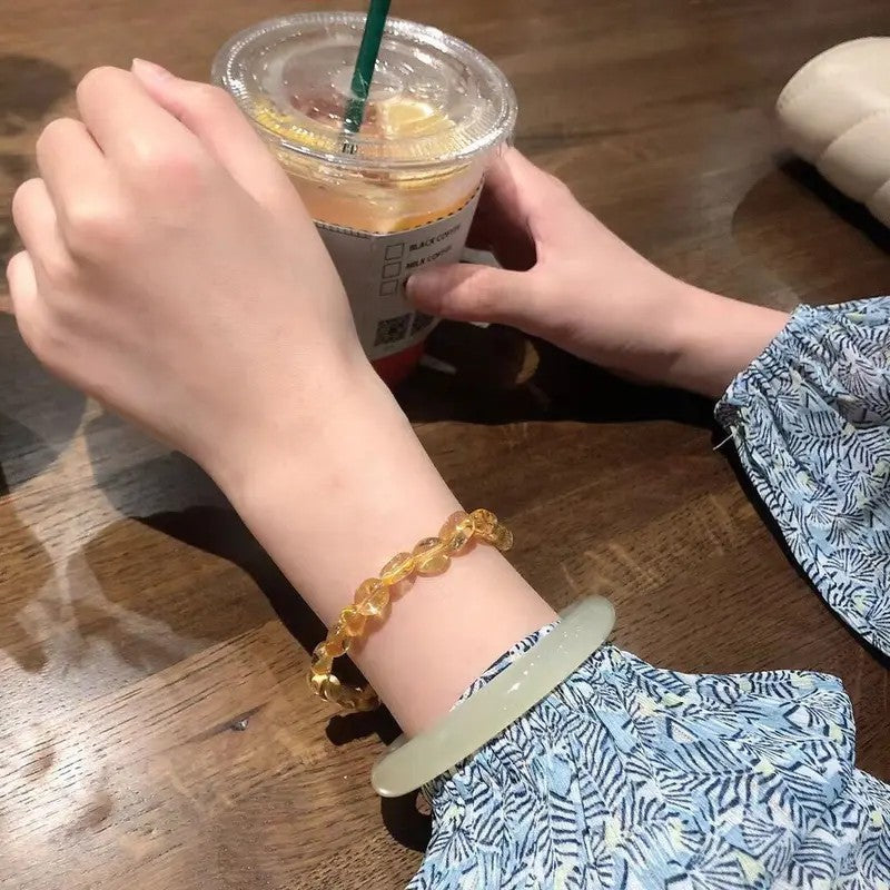 Elegant Green Agate Bangle