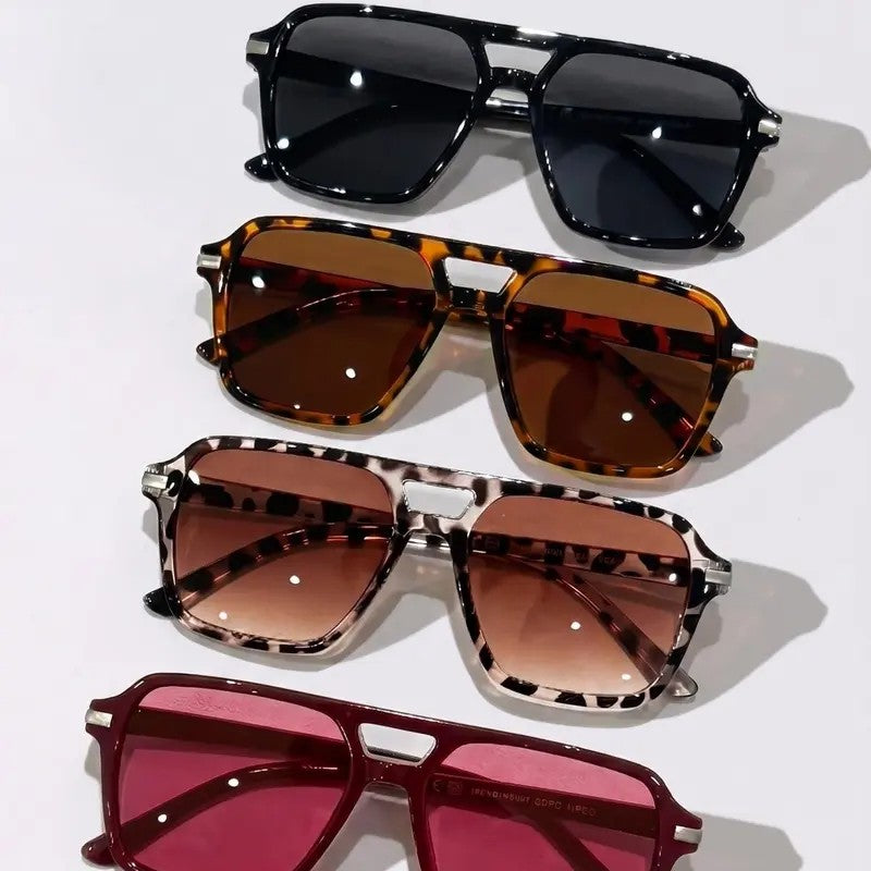 4pc Retro Square Sunglasses Set