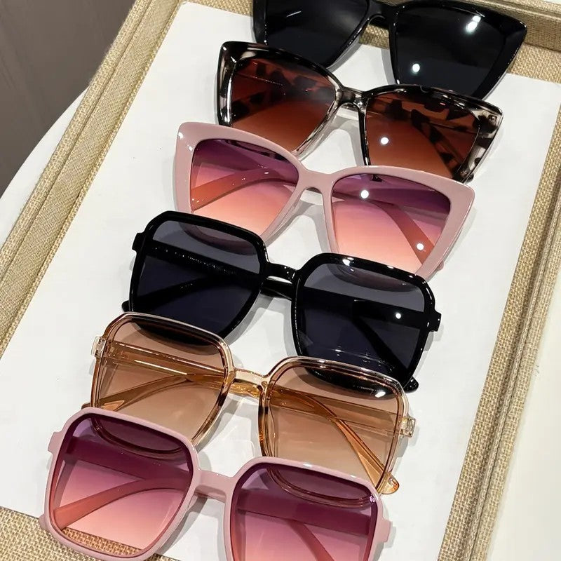 6pc Classy Oversized Square Sunglasses Set