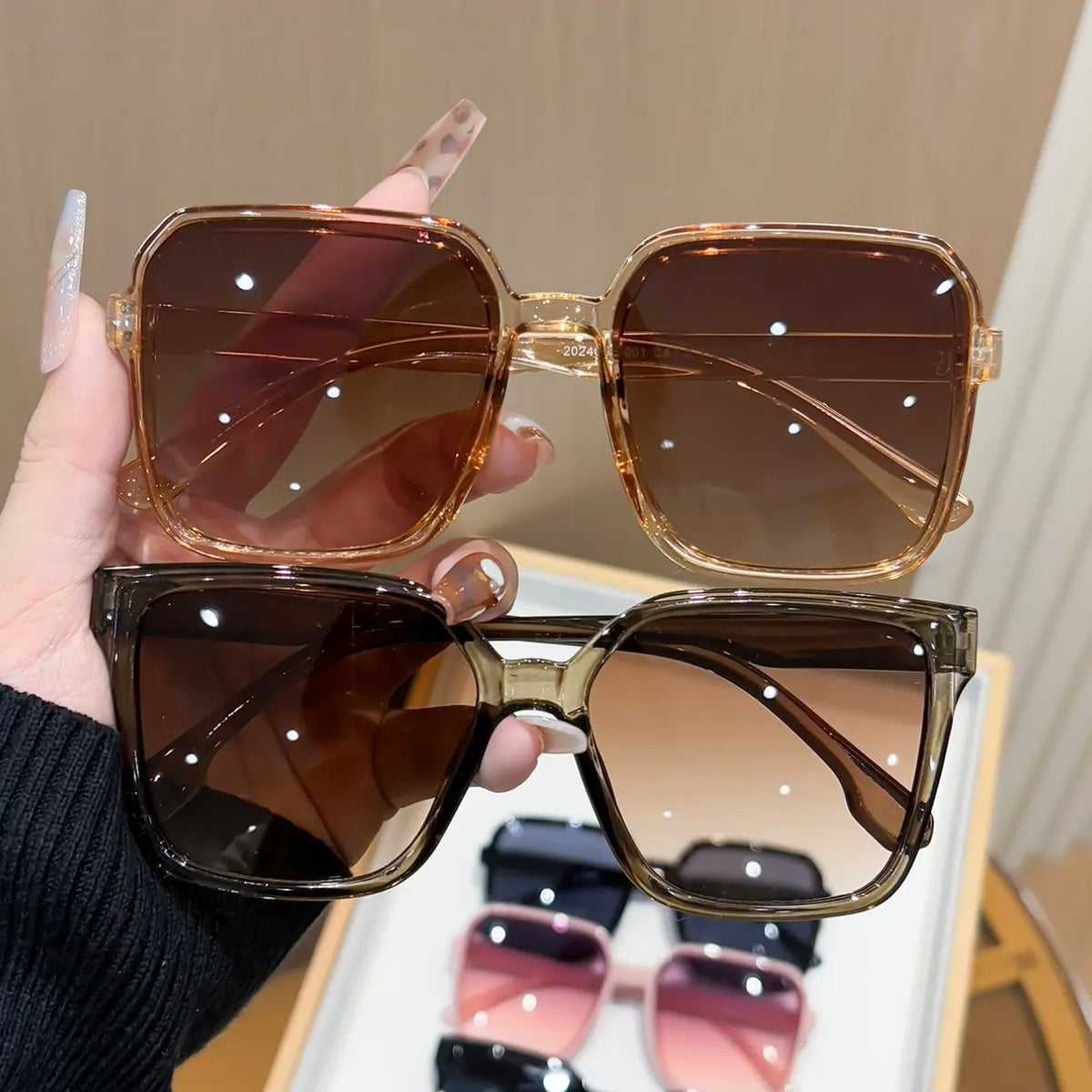 6pc Classy Oversized Square Sunglasses Set