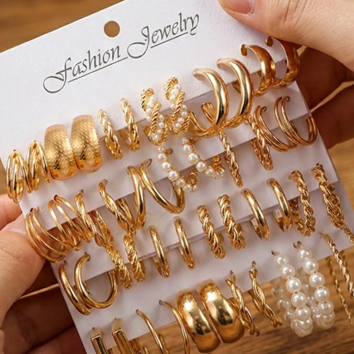 24pc Boho Textured Hoop Earring Set
