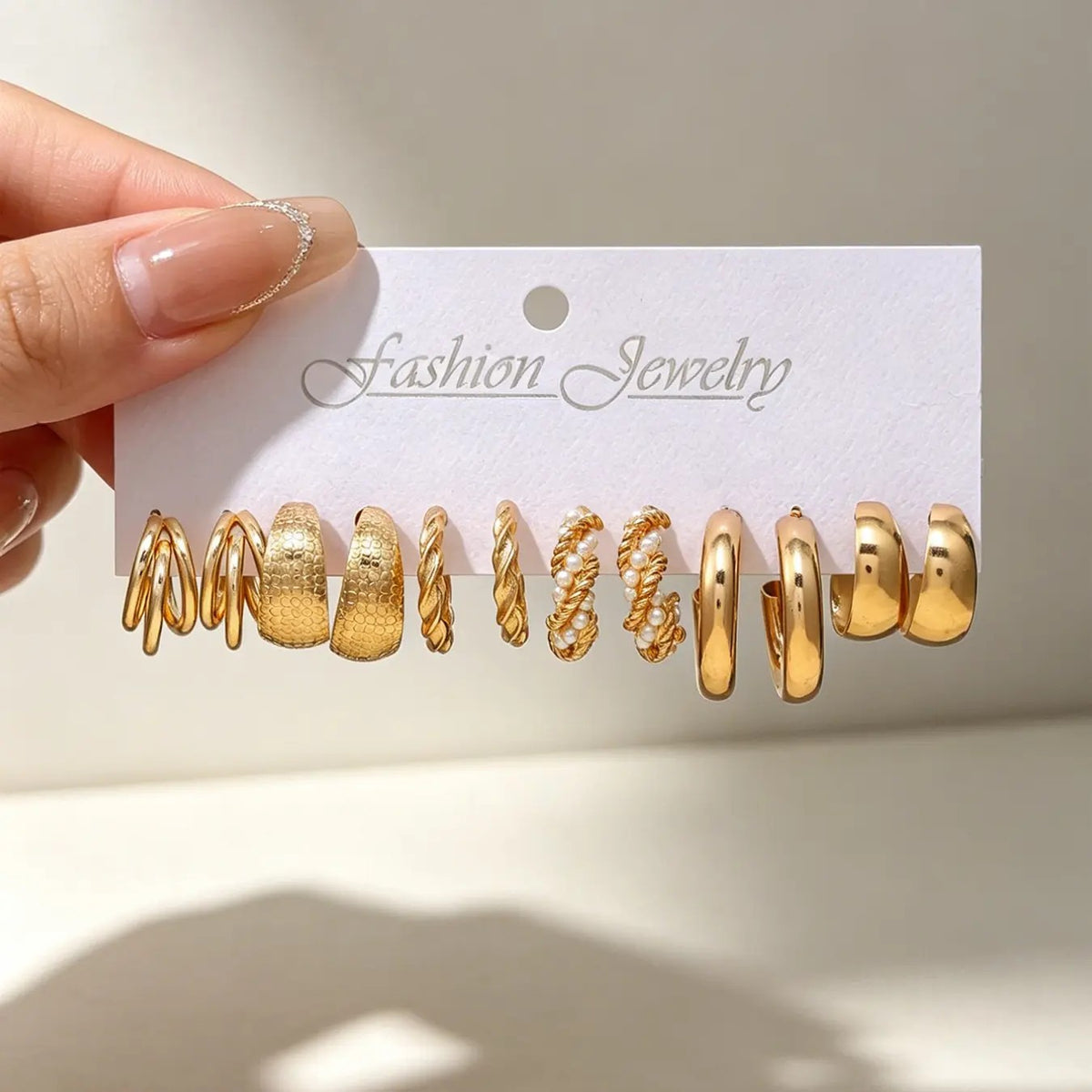24pc Boho Textured Hoop Earring Set