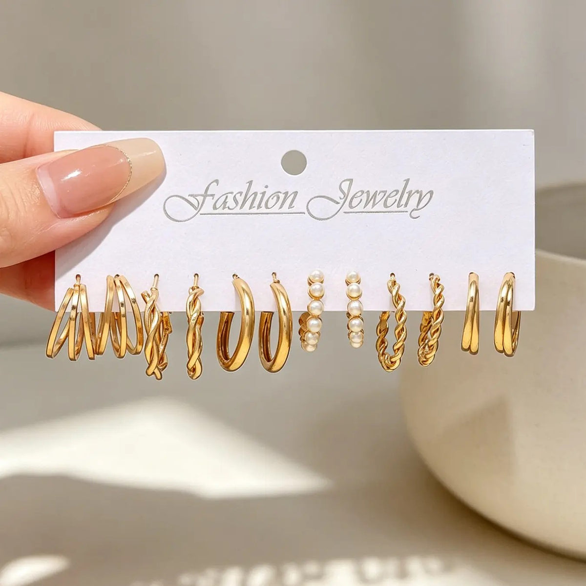 24pc Boho Textured Hoop Earring Set
