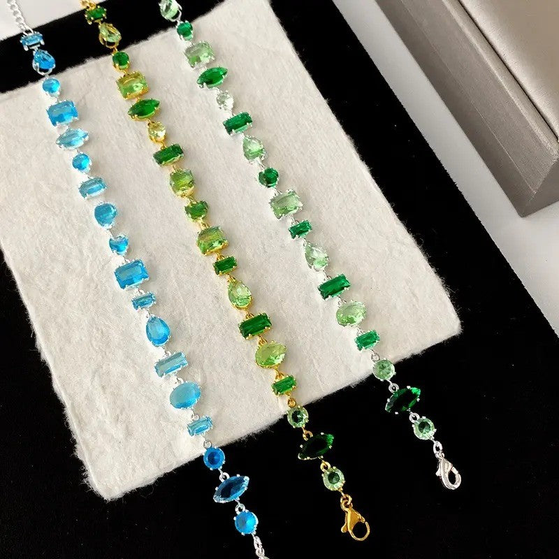 Classy Mixed Cut Rainbow CZ Bracelet