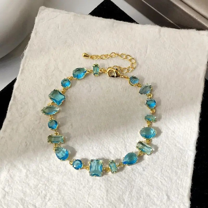 Classy Mixed Cut Rainbow CZ Bracelet