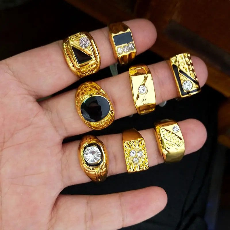 28pc Vintage Geometric Stackable Ring Set