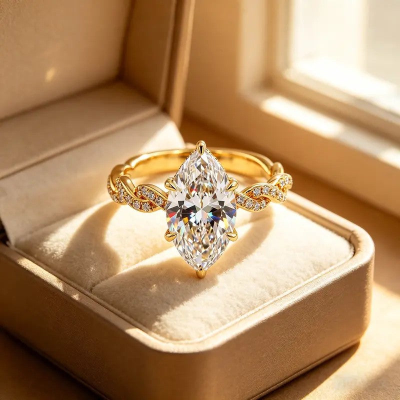 Romantic Marquise Twist Ring Set