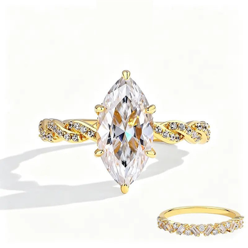 Romantic Marquise Twist Ring Set