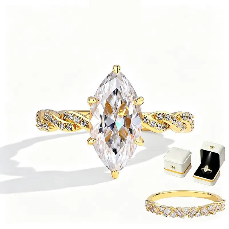 Romantic Marquise Twist Ring Set
