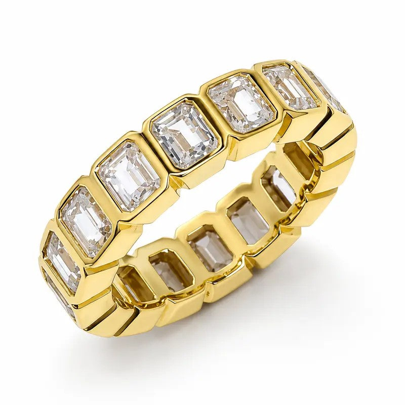 Classy Geometric Pave Ring