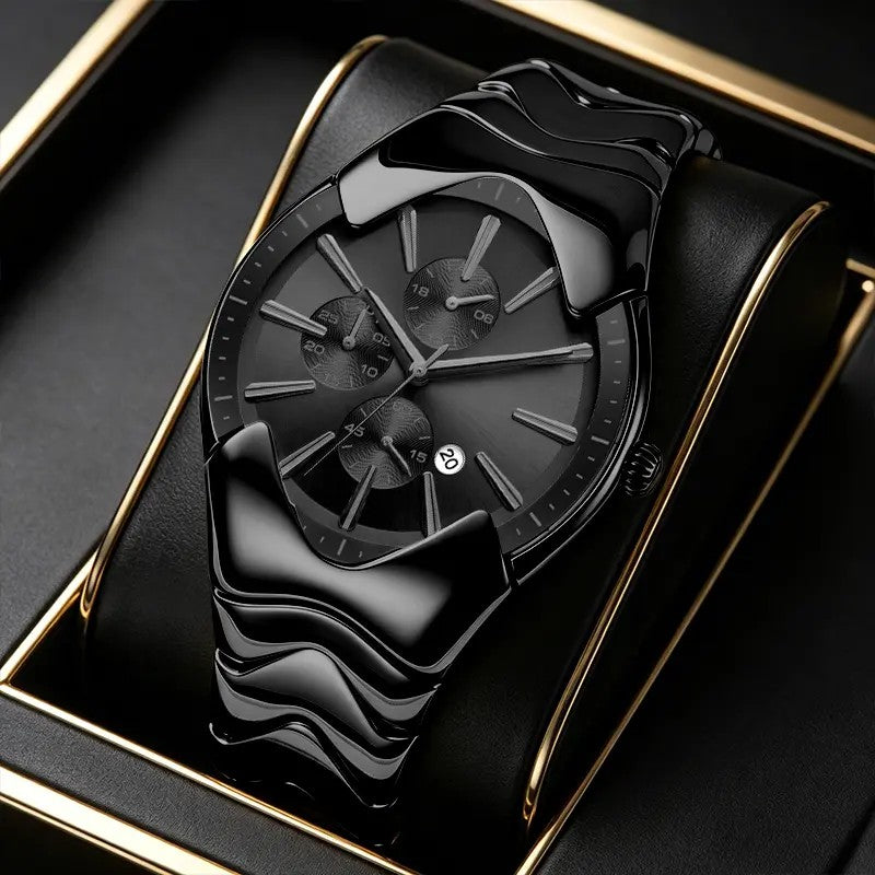 Classy Wavy Gold Tone Watch
