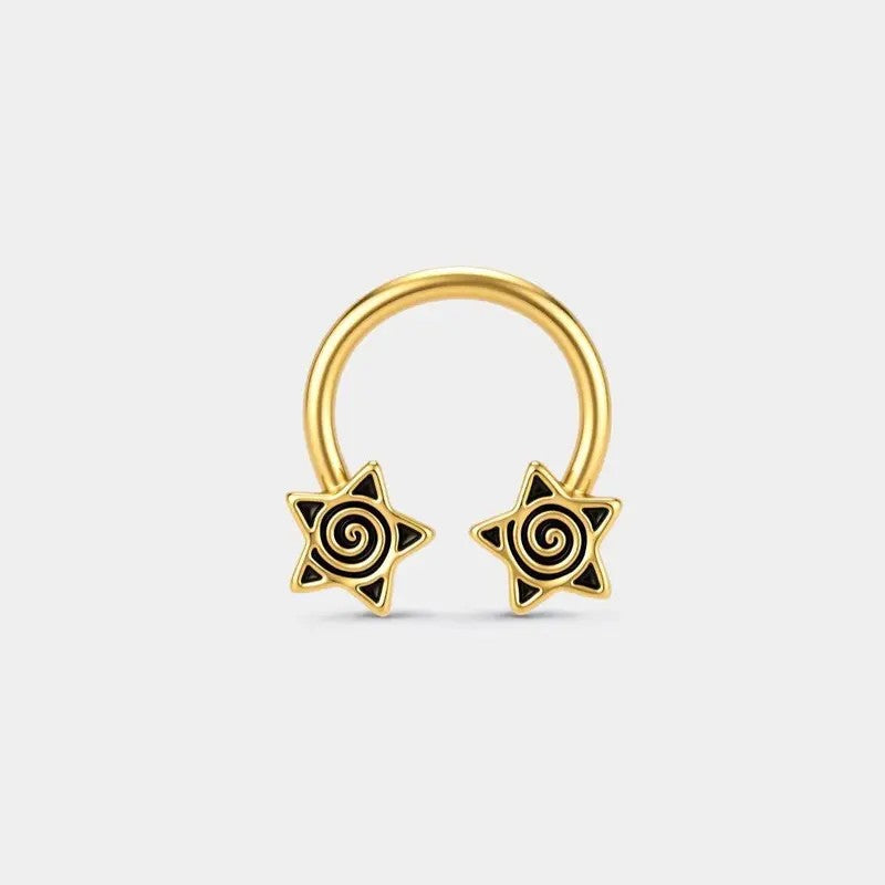 Boho Spiral Star Septum Ring