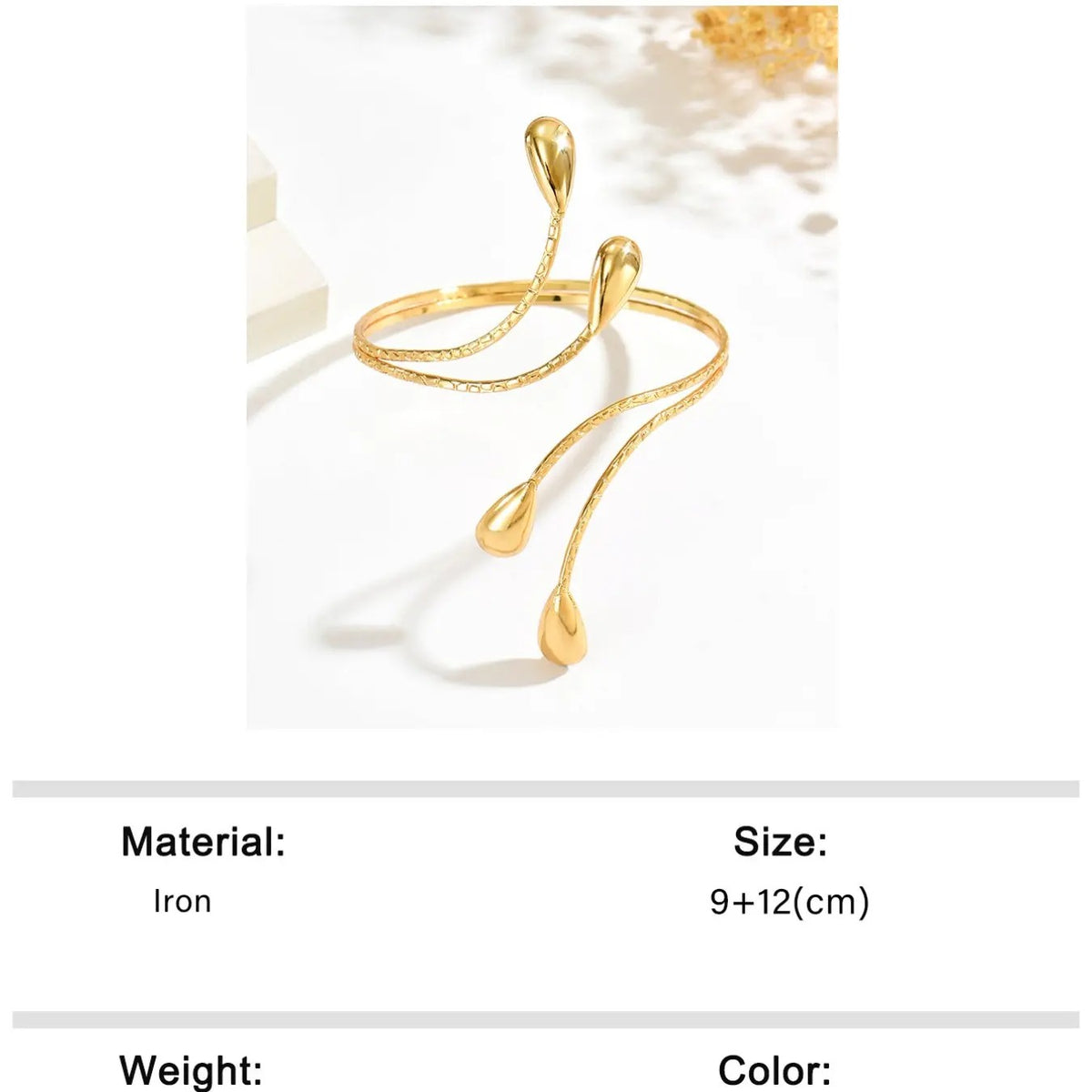 Elegant Adjustable Teardrop Arm Cuff