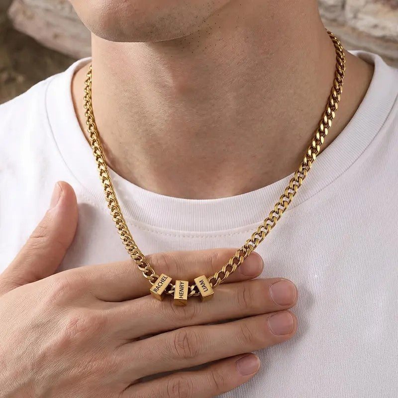 14k Dainty Custom Name Cube Necklace