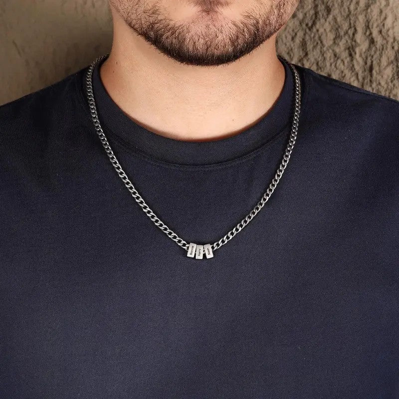 14k Dainty Custom Name Cube Necklace