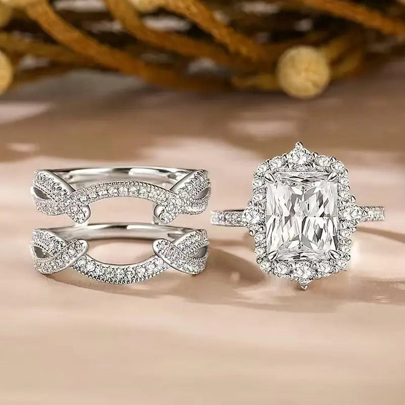 Elegant Radiant Cut Halo Ring