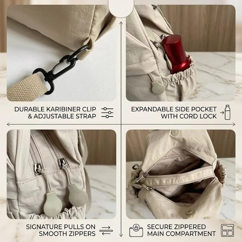 Chic Convertible Nylon Crossbody Bag