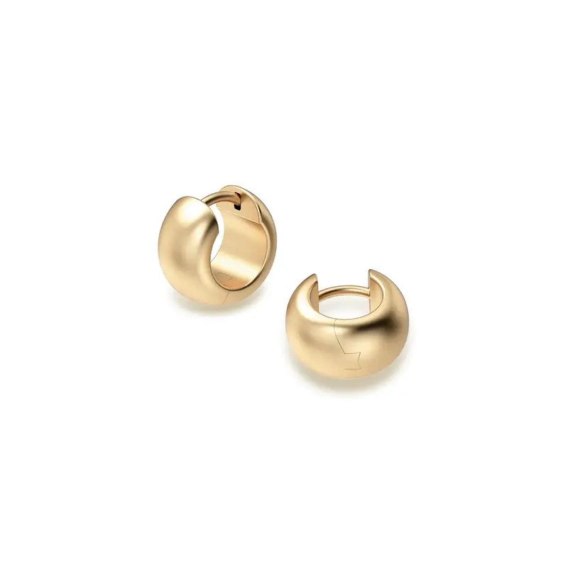 18k Classy Chunky Barrel Hoop Earrings