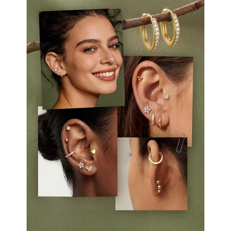 12pc Dainty Mixed Motif Earring Set