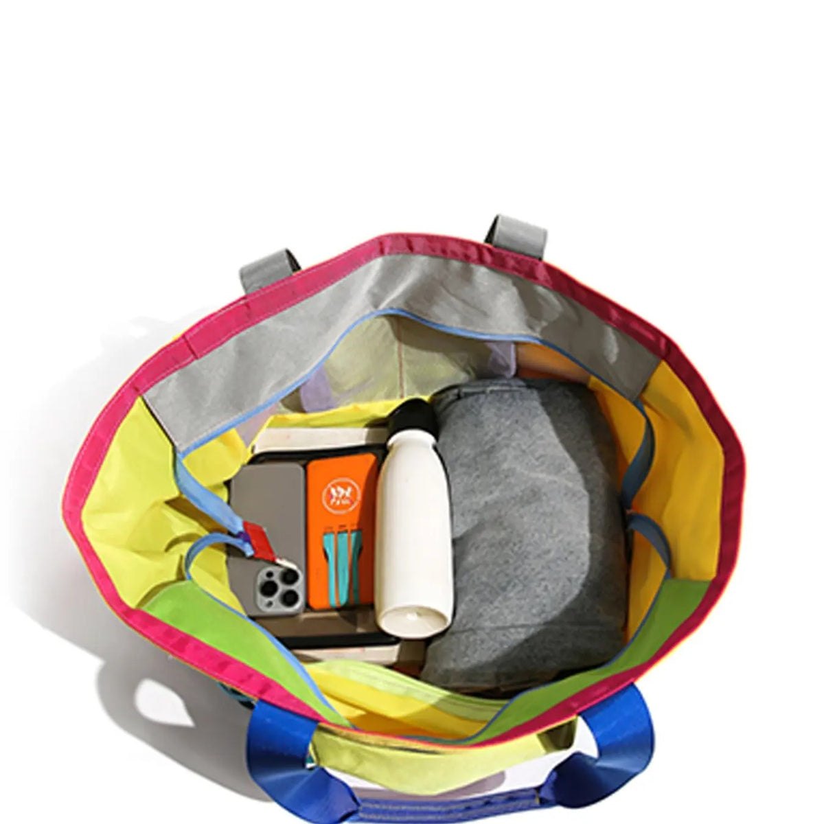 Vibrant Colorblock Multi-Pocket Tote